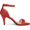 image:imageAllegra K Womens Glitter Ankle Strap Stiletto Heel Sandals  Party SandalsRed