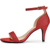 image:imageAllegra K Womens Glitter Ankle Strap Stiletto Heel Sandals  Party SandalsRed
