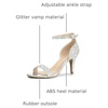 image:imageAllegra K Womens Glitter Ankle Strap Stiletto Heel Sandals  Party SandalsSilver