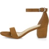 image:imageAllegra K Womens Open Toe Block Heel Ankle Strap Sandals  Party SandalsBrown