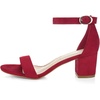 image:imageAllegra K Womens Open Toe Block Heel Ankle Strap Sandals  Party SandalsDeep Red