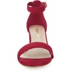 image:imageAllegra K Womens Open Toe Block Heel Ankle Strap Sandals  Party SandalsDeep Red