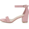 image:imageAllegra K Womens Open Toe Block Heel Ankle Strap Sandals  Party SandalsLight Pink