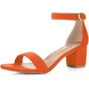 image:imageAllegra K Womens Open Toe Block Heel Ankle Strap Sandals  Party SandalsOrange