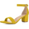 image:imageAllegra K Womens Open Toe Block Heel Ankle Strap Sandals  Party SandalsYellow