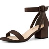 image:imageAllegra K Womens Ankle Strap Block Low Heel Sandal  Casual SandalsCoffee