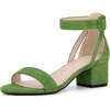 image:imageAllegra K Womens Ankle Strap Block Low Heel Sandal  Casual SandalsOlive Green