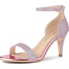 image:imageAllegra K Womens Glitter Ankle Strap Stiletto Heel Sandals  Party SandalsPink
