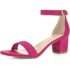 image:imageAllegra K Womens Open Toe Block Heel Ankle Strap Sandals  Party SandalsHot Pink