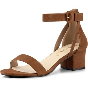 image:imageAllegra K Womens Ankle Strap Block Low Heel Sandal  Casual SandalsBrown