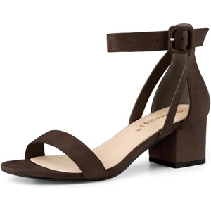 image:imageAllegra K Womens Ankle Strap Block Low Heel Sandal  Casual SandalsCoffee