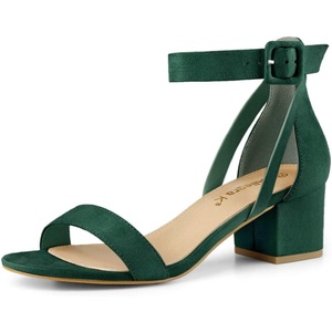 image:imageAllegra K Womens Ankle Strap Block Low Heel Sandal  Casual SandalsGreen