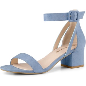 image:imageAllegra K Womens Ankle Strap Block Low Heel Sandal  Casual SandalsHaze Blue