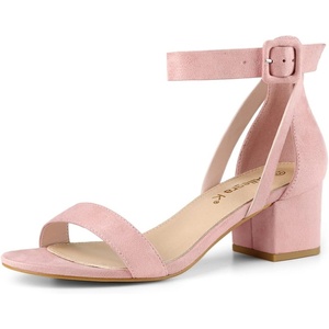 image:imageAllegra K Womens Ankle Strap Block Low Heel Sandal  Casual SandalsLight Pink