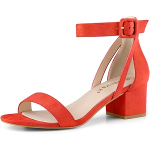 image:imageAllegra K Womens Ankle Strap Block Low Heel Sandal  Casual SandalsOrange