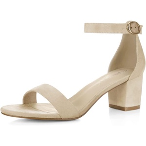 image:imageAllegra K Womens Open Toe Block Heel Ankle Strap Sandals  Party SandalsBeige