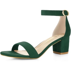 image:imageAllegra K Womens Open Toe Block Heel Ankle Strap Sandals  Party SandalsEmerald Green