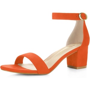 image:imageAllegra K Womens Open Toe Block Heel Ankle Strap Sandals  Party SandalsOrange