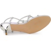 image:imageAllegra K Women Rhinestone Strappy Open Toe Slingback Kitten Heel Sandals  ABS outsole 2 12 inch heel Knot strap detail Rhinestone open toe Party Evening Dating CocktailSilver