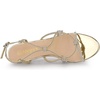 image:imageAllegra K Women Rhinestone Strappy Open Toe Slingback Kitten Heel Sandals  ABS outsole 2 12 inch heel Knot strap detail Rhinestone open toe Party Evening Dating CocktailGold