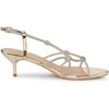 image:imageAllegra K Women Rhinestone Strappy Open Toe Slingback Kitten Heel Sandals  ABS outsole 2 12 inch heel Knot strap detail Rhinestone open toe Party Evening Dating CocktailGold