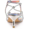 image:imageAllegra K Women Rhinestone Strappy Open Toe Slingback Kitten Heel Sandals  ABS outsole 2 12 inch heel Knot strap detail Rhinestone open toe Party Evening Dating CocktailSilver