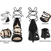 image:imageAllegra K Womens Lace Up Bead Strappy Stiletto Heel SandalsBlack