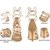 image:imageAllegra K Womens Lace Up Bead Strappy Stiletto Heel SandalsLight Brown