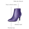 image:imageAllegra K Womens Velvet Pointy Toe Stiletto Heels Ankle Boots  Dress BootsPurple