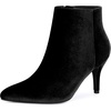 image:imageAllegra K Womens Velvet Pointy Toe Stiletto Heels Ankle Boots  Dress BootsBlack