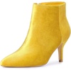 image:imageAllegra K Womens Velvet Pointy Toe Stiletto Heels Ankle Boots  Dress BootsYellow