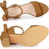 image:imageAllegra K Women Open Toe Ankle Tie Back Chunky Heel Sandals  Party SandalsBrown
