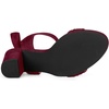 image:imageAllegra K Women Open Toe Ankle Tie Back Chunky Heel Sandals  Party SandalsBurgundy