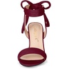image:imageAllegra K Women Open Toe Ankle Tie Back Chunky Heel Sandals  Party SandalsBurgundy