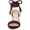 image:imageAllegra K Women Open Toe Ankle Tie Back Chunky Heel Sandals  Party SandalsDark Brown
