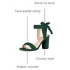 image:imageAllegra K Women Open Toe Ankle Tie Back Chunky Heel Sandals  Party SandalsDark Green