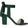 image:imageAllegra K Women Open Toe Ankle Tie Back Chunky Heel Sandals  Party SandalsDark Green