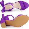 image:imageAllegra K Women Open Toe Ankle Tie Back Chunky Heel Sandals  Party SandalsDark Purple