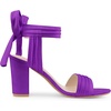 image:imageAllegra K Women Open Toe Ankle Tie Back Chunky Heel Sandals  Party SandalsDark Purple