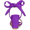 image:imageAllegra K Women Open Toe Ankle Tie Back Chunky Heel Sandals  Party SandalsDark Purple