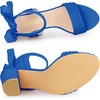 image:imageAllegra K Women Open Toe Ankle Tie Back Chunky Heel Sandals  Party SandalsDeep Blue