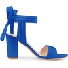 image:imageAllegra K Women Open Toe Ankle Tie Back Chunky Heel Sandals  Party SandalsDeep Blue