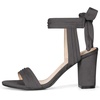 image:imageAllegra K Women Open Toe Ankle Tie Back Chunky Heel Sandals  Party SandalsGrey