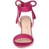 image:imageAllegra K Women Open Toe Ankle Tie Back Chunky Heel Sandals  Party SandalsHot Pink