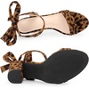 image:imageAllegra K Women Open Toe Ankle Tie Back Chunky Heel Sandals  Party SandalsLeopard