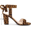image:imageAllegra K Women Open Toe Ankle Tie Back Chunky Heel Sandals  Party SandalsLeopard