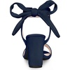 image:imageAllegra K Women Open Toe Ankle Tie Back Chunky Heel Sandals  Party SandalsNavy Blue
