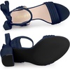 image:imageAllegra K Women Open Toe Ankle Tie Back Chunky Heel Sandals  Party SandalsNavy Blue