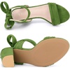 image:imageAllegra K Women Open Toe Ankle Tie Back Chunky Heel Sandals  Party SandalsOlive Green