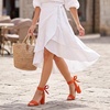 image:imageAllegra K Women Open Toe Ankle Tie Back Chunky Heel Sandals  Party SandalsOrange